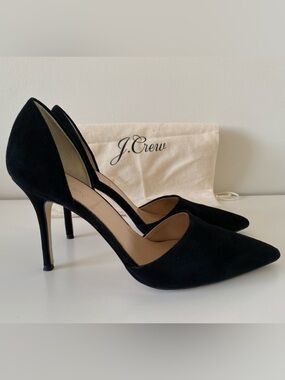 🇮🇹 J.Crew | Elsie suede d’Orsay Black pumps